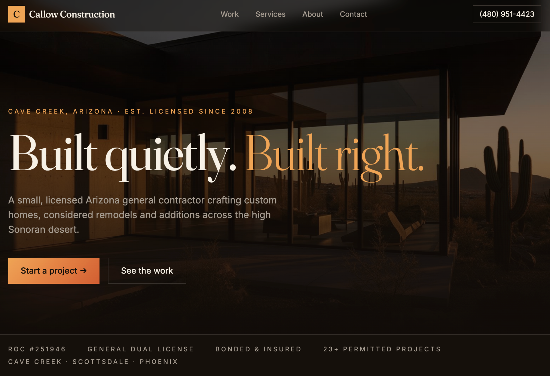 Callow Construction website