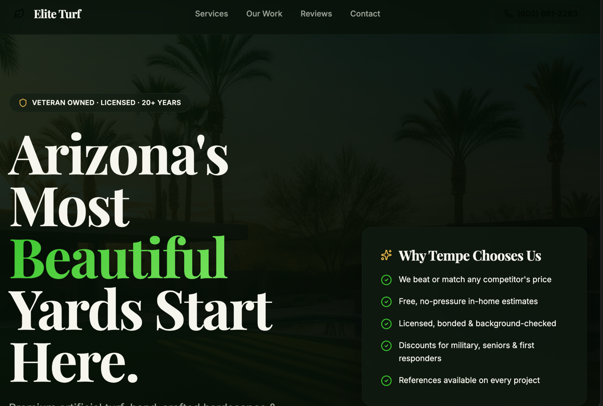Elite Turf website